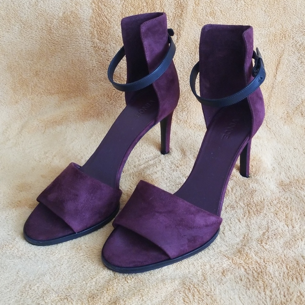 Vince Adley purple suede heels 8.5